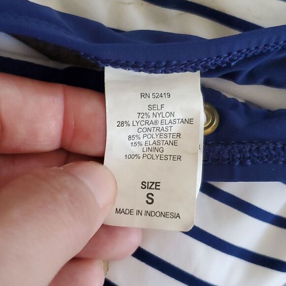 Sperry Top Sider Navy Blue & White Striped Nautical Tankini Bathing Suit Size S - Picture 7 of 15